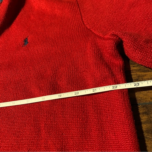 Polo Ralph Lauren | Red 100% Cotton Half Zip Pullover Sweater - Picture 3 of 6